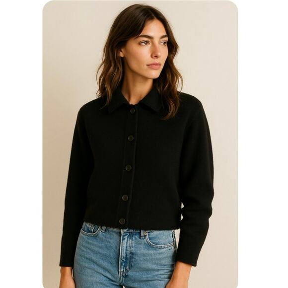 Vintage J.Crew Wool Blend Sweater Coat Medium Boxy Fit 90s Minimalist Chic - Picture 1 of 11